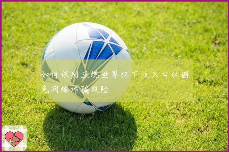 如何识别正规世界杯下注入口以避免网络诈骗风险
